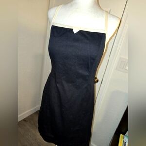 Black and Cream Sweetheart Sheath Dress. Size M